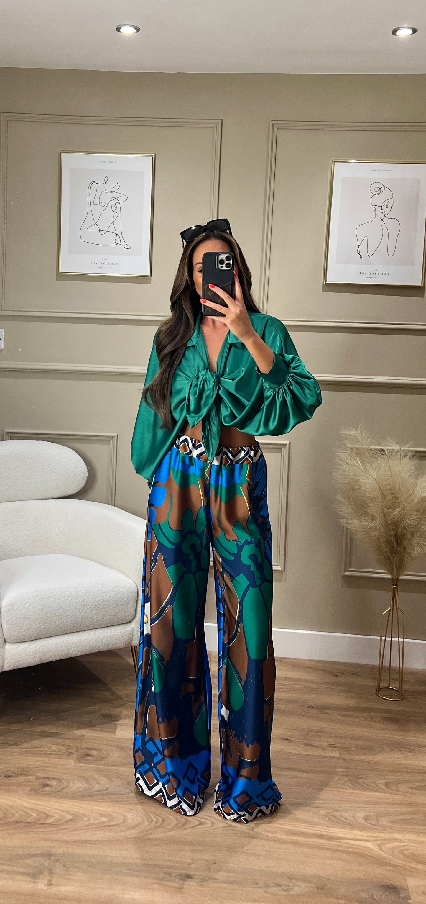 Tie front blouse co-ord