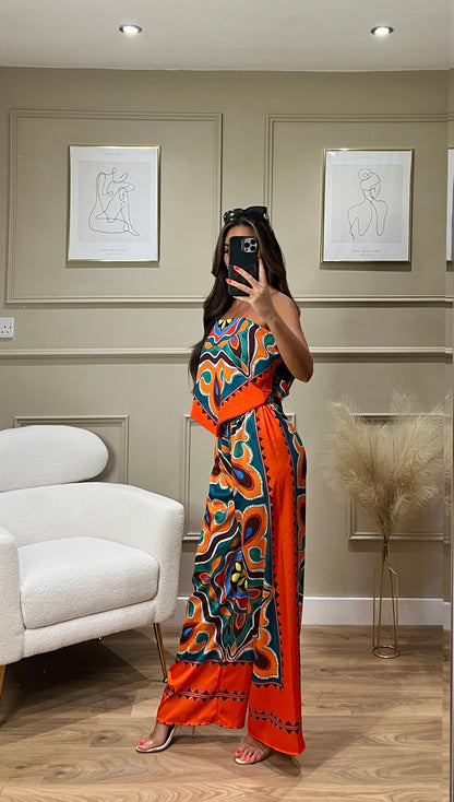 Handkerchief long co-ord Orange