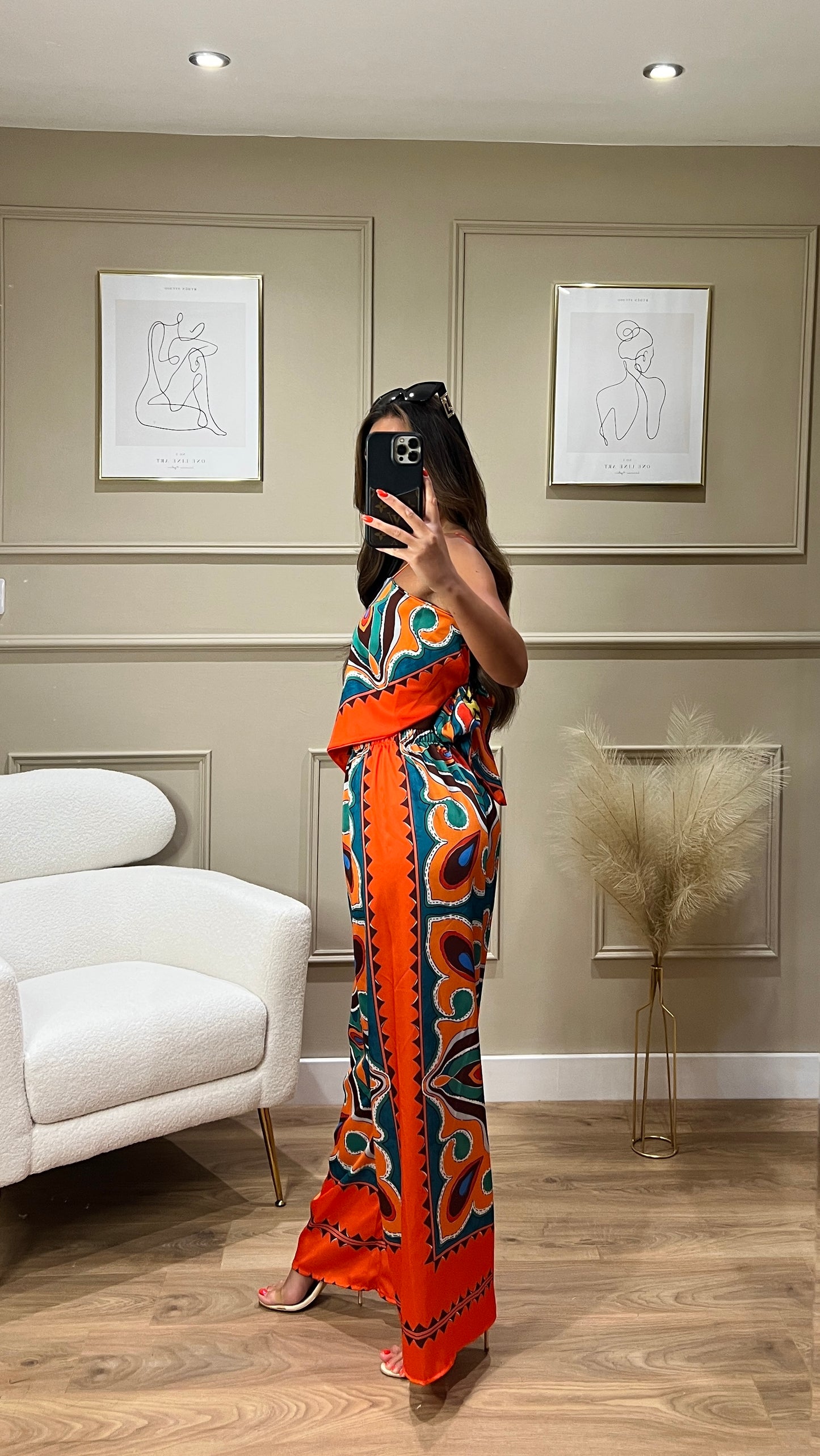 Handkerchief long co-ord Orange